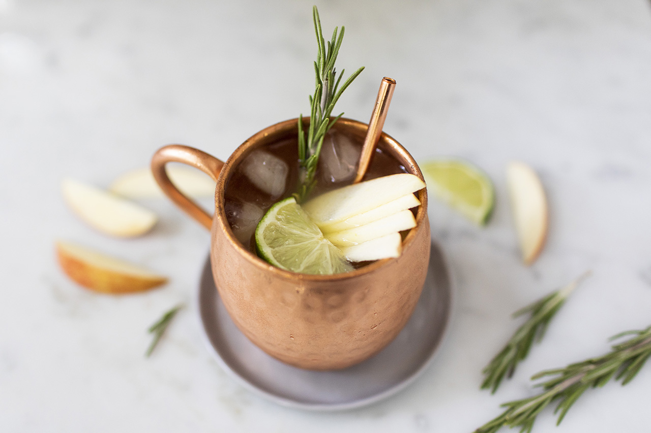 apple cider Moscow mule ready to be served