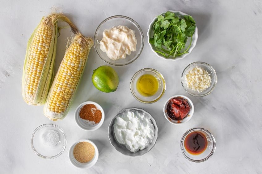 TikTok corn ribs ingredients on countertop