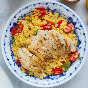 This Whole Roasted Chicken with Lemon-Garlic Orzo Makes Meal Prep So Easy