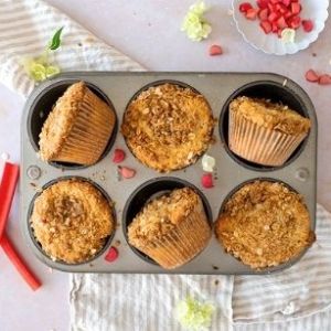 Celebrate Spring With These Sweet Rhubarb and Sour Cream Streusel Muffins