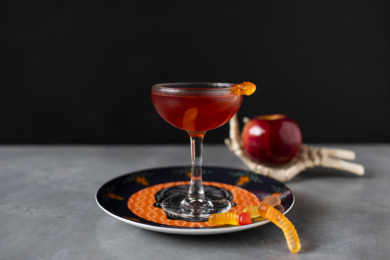 Marcella DiLonardo's poison apple cocktail on a countertop