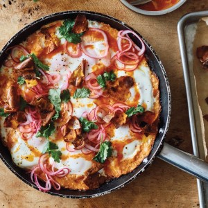 Ottolenghi's Sweet Potato Shakshuka With Sriracha Butter and Pickled Onions