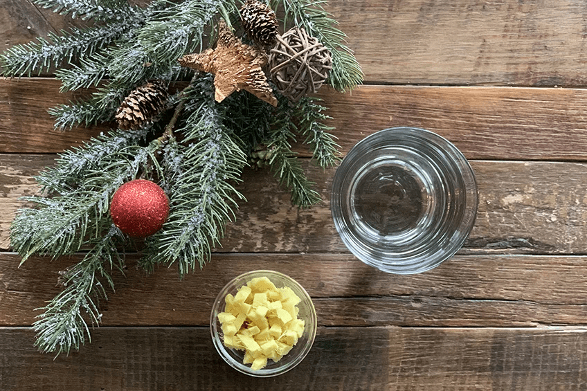 Non-acoholic ginger-rosemary Christmas Cocktail ginger-infused water