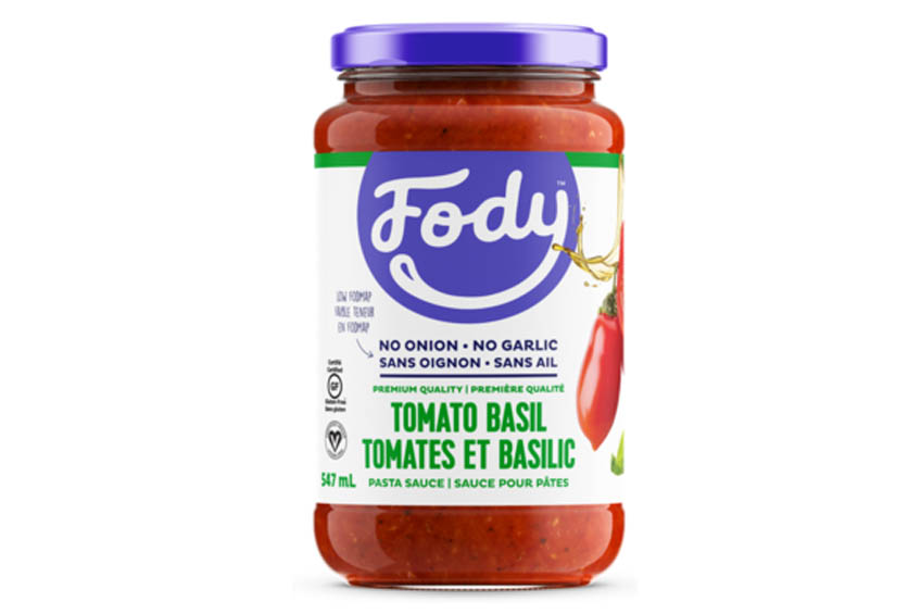 A jar of Fody Premium Tomato Basil Pasta Sauce
