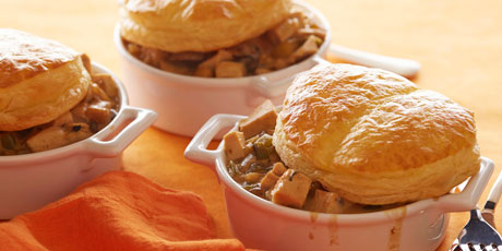 Creamy Chicken and Mushroom One-Pot with Pot Pie Toppers