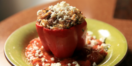 Lamb and Rice Stuffed Peppers