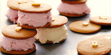 Ice Cream Sandwiches with Slice and Bake Peanut Butter Sandies
