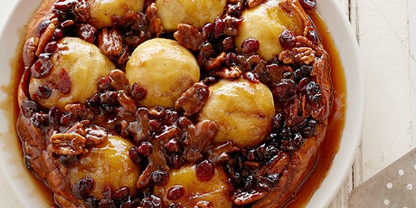 Upside-Down Apple French Toast with Cranberries and Pecans
