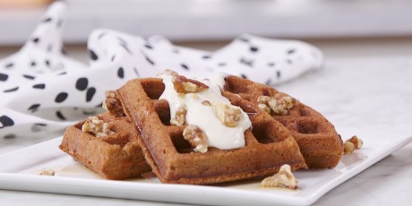 Carrot Cake Waffles with Maple Cream Cheese