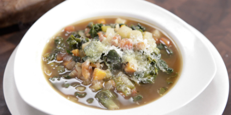Vegetable Soup with Mixed Greens