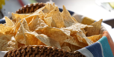 Warmed and Spiced Tortilla Chips