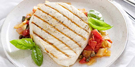 Swordfish with Tomatoes and Capers