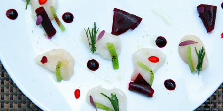 Scallop Crudo with Red Ontario Beets