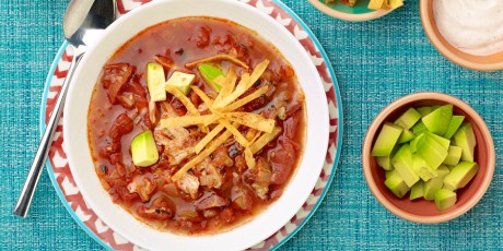 Grilled Chicken Tortilla Soup with Tequila Crema