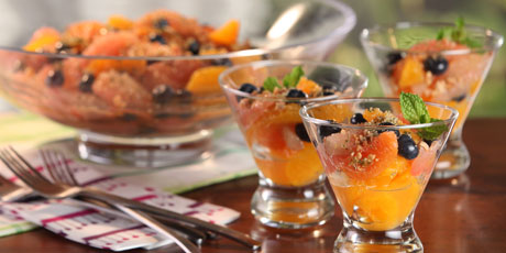Citrus Blueberry Salad with Almond Relish and Minted Sugar