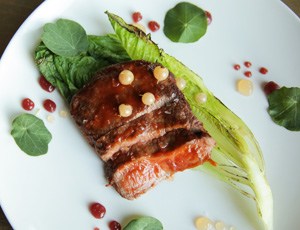 Grilled Bison with White Currant BBQ Sauce