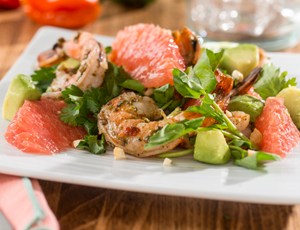 Calypso Shrimp with Florida Grapefruit and Avocado Salad