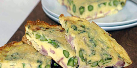 Asparagus, Canadian Bacon, and Cheese Frittata