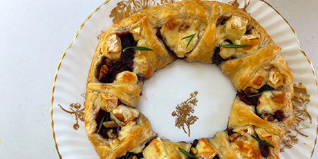 Cranberry, Walnut and Brie Wreath