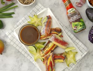 Kimchi, Mango and Soba Summer Rolls with Sesame Dipping Sauce