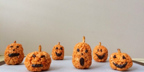 Spookily Cute Crispy Rice Pumpkin Treats