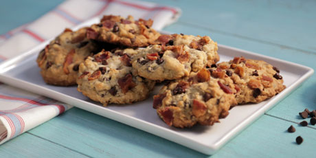 Canadian Maple Bacon Oatmeal Chocolate Chip Cookies