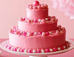 Birthday Cake with Hot Pink Butter Icing