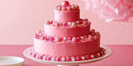 Birthday Cake with Hot Pink Butter Icing