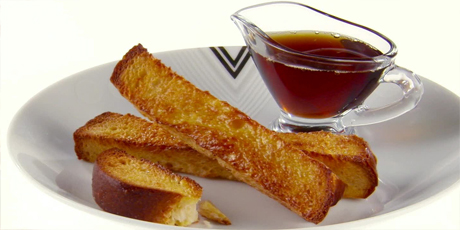 French Toast Fingers with Ginger Bourbon Maple Syrup