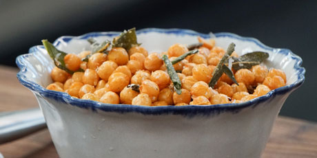 Fried Chickpeas with Sage and Parmesan
