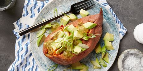 Healthy Chicken-and-Cheese-Stuffed Sweet Potatoes