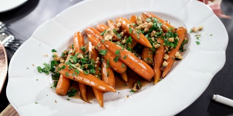 Smokey Candied Carrots with Walnut Gremolata
