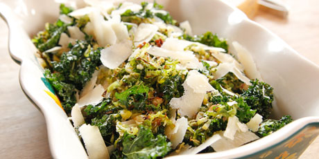 Roasted Brussels Sprouts and Kale