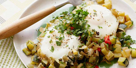 Zucchini "Hash Browns" and Eggs