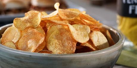Homemade Potato Chips with Chicken Salt