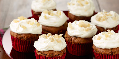 Gingerbread Cupcakes with Orange Icing
