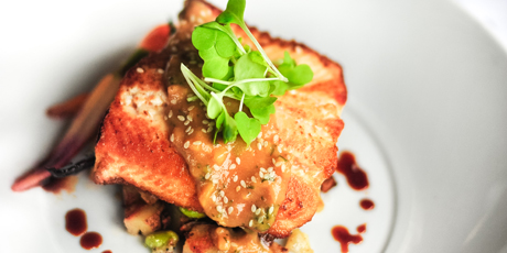 Pan-Seared Arctic Char with Miso Gastrique