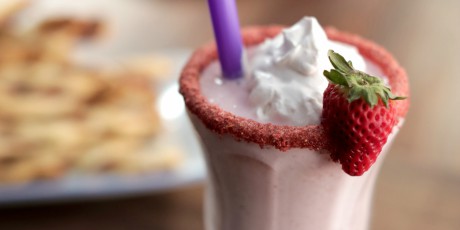 Strawberry Milkshake with Strawberry Twists