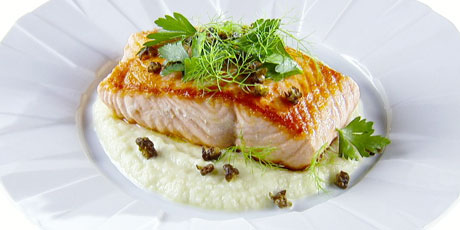 Pan-Roasted Salmon with Fennel Puree