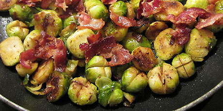 Caramelized Brussels Sprouts and Bacon