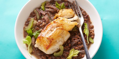 25-Minute Cod with Lentils