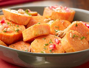 Slow-Cooker Sweet Potatoes with Walnuts and Pomegranate