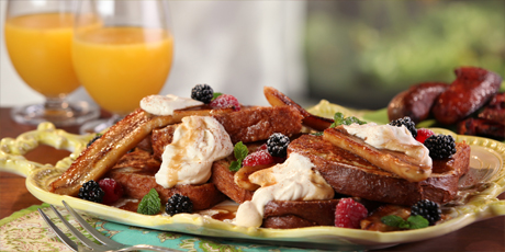 Bananas Foster French Toast with Whipped Cream Cheese