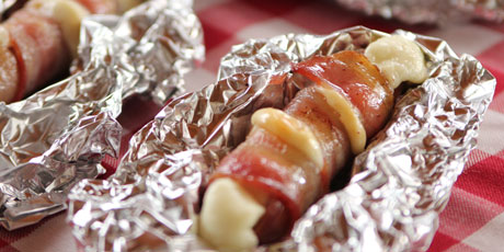 Cheesy Bacon Hot Dogs