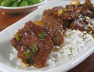 Asian Beef with Snow Peas and Rice