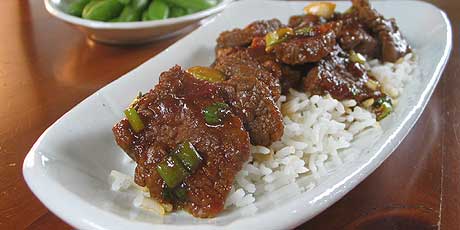 Asian Beef with Snow Peas and Rice