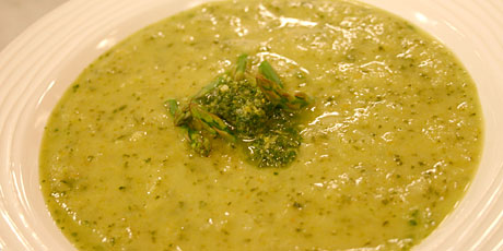 Asparagus Soup with Mint Pistou