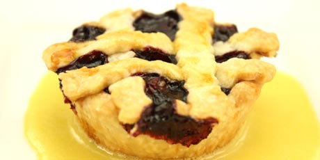 Blueberry Pies with Maple Anglaise