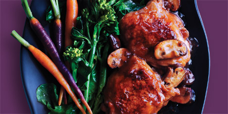 Braised Chicken Thighs with Chinese Broccoli