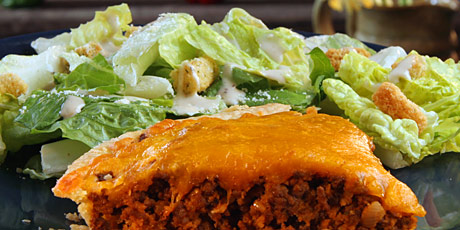 Cheeseburger by the Slice with Salad